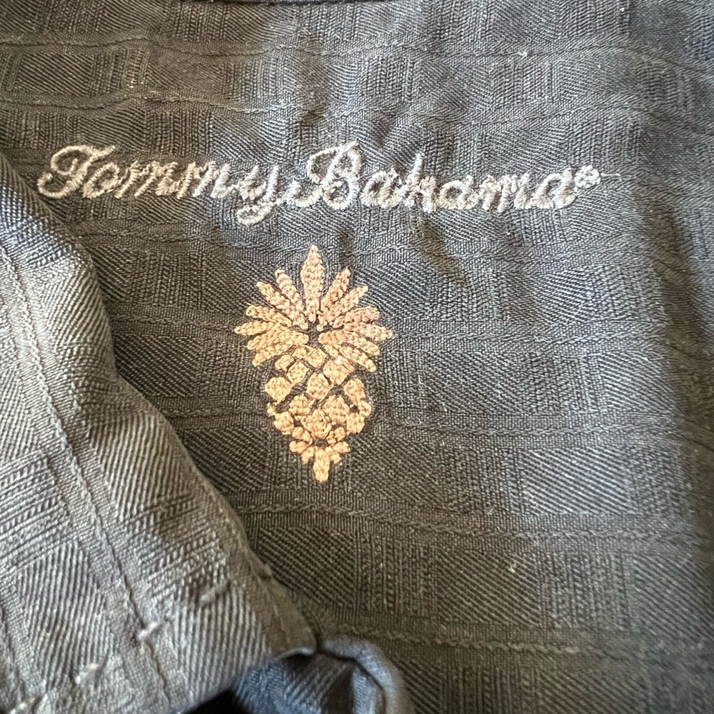 Tommy Bahama Short Sleeve Dark Charcoal Shirt size XL